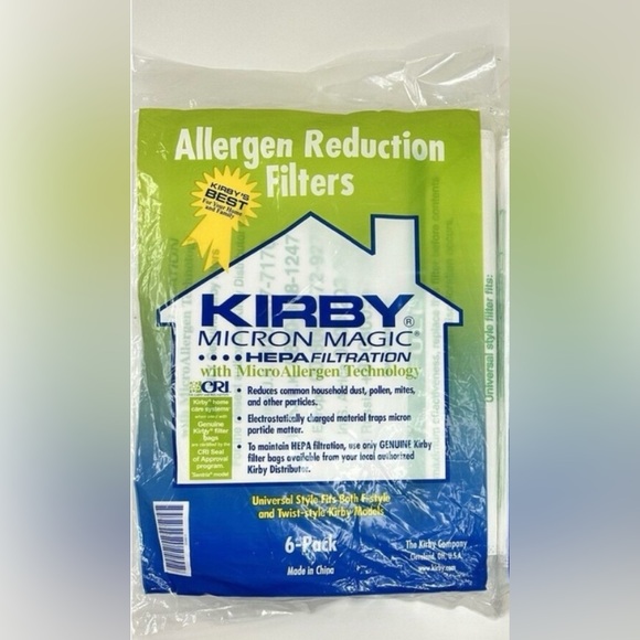 6-pack KIRBY Allergen Reduction Filters Micron Magic HEPA Vacuum Bags NEW - Picture 1 of 4